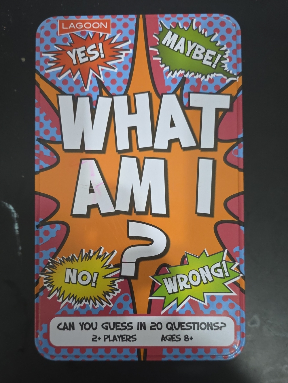 What Am I? Orange Pop Quiz Tin - Party Game